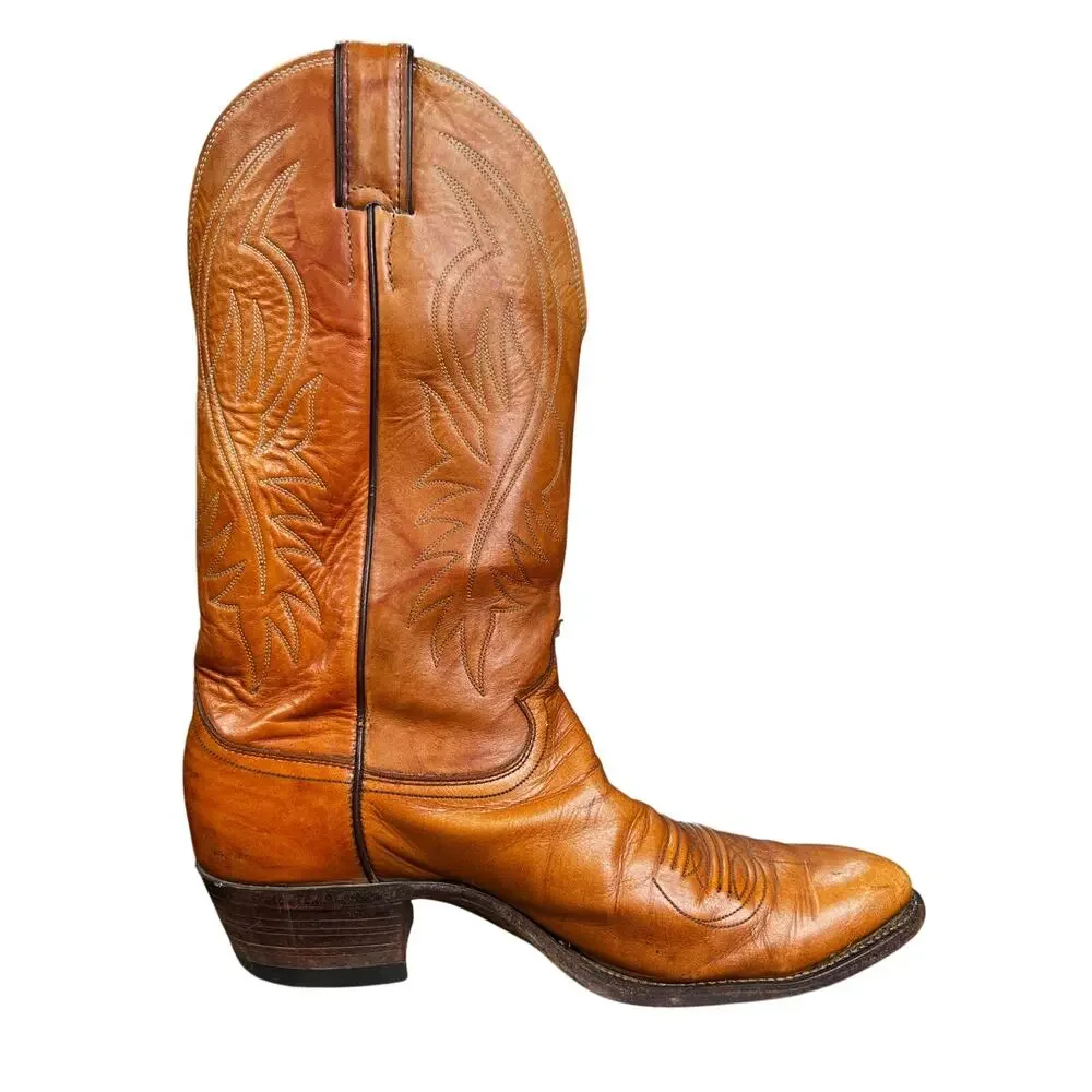 Vintage Justin Men’s Brown Leather Cowboy Boots Size US 10.5 D